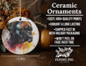 a ceramic ornament with a painting of a dog
