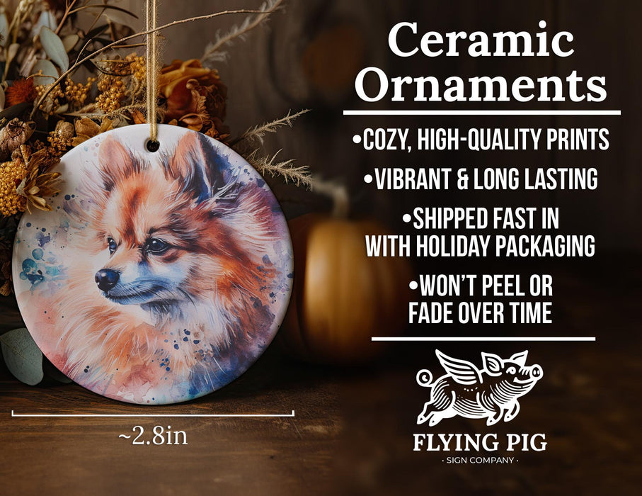 a ceramic ornament with a picture of a fox on it