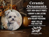 a ceramic ornament with a picture of a dog on it