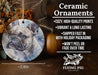 a ceramic ornament with a picture of a dog on it