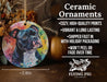 a ceramic ornament with a dog on it