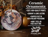 a ceramic ornament with a picture of a dog on it