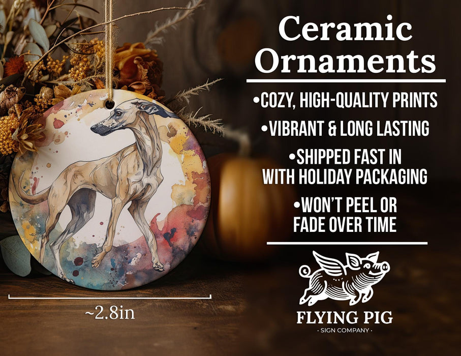 a ceramic ornament with a horse painted on it