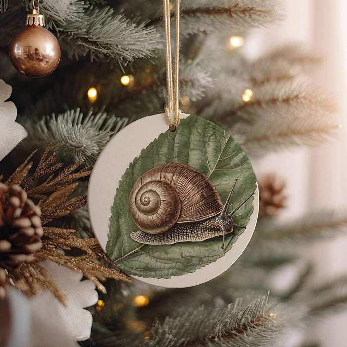 a close up of a christmas ornament on a tree