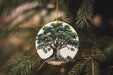 a tree ornament hanging from a christmas tree