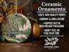 a ceramic ornament with a picture of a tree