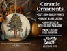 a ceramic ornament with a picture of a tree