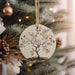 a tree ornament hanging from a christmas tree