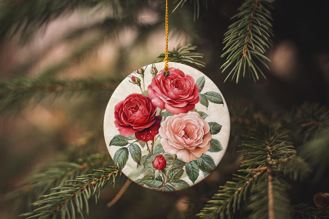 a christmas ornament hanging from a christmas tree