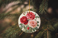 a christmas ornament hanging from a christmas tree