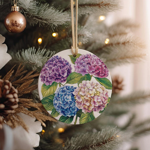 a christmas ornament hanging from a christmas tree