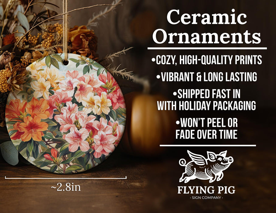 a ceramic ornament with flowers on it