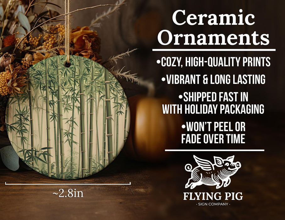 a ceramic ornament sitting on top of a wooden table