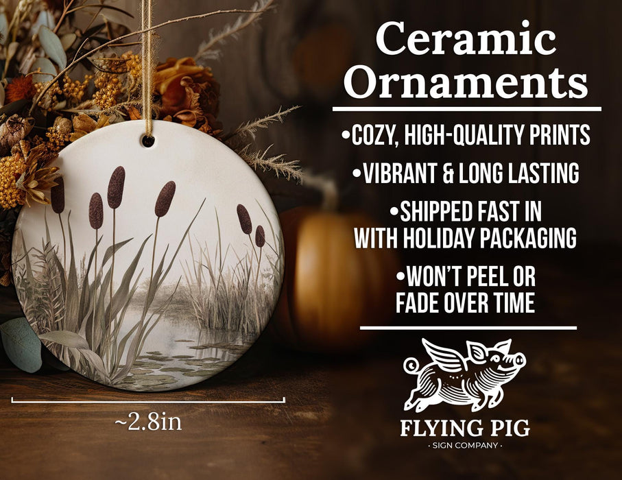 a ceramic ornament with a picture of a bird on it