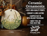 a ceramic ornament with a picture of a field of grass