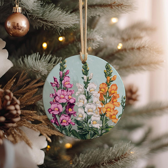 a close up of a christmas ornament on a tree