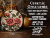 a ceramic ornament with roses painted on it