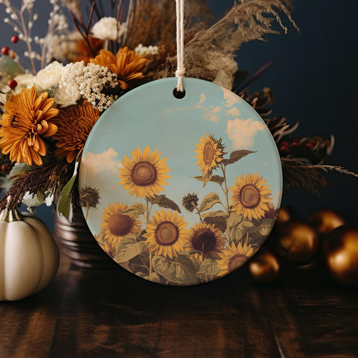a picture of sunflowers and other flowers on a table