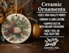 a ceramic ornament with pine cones and pine cones
