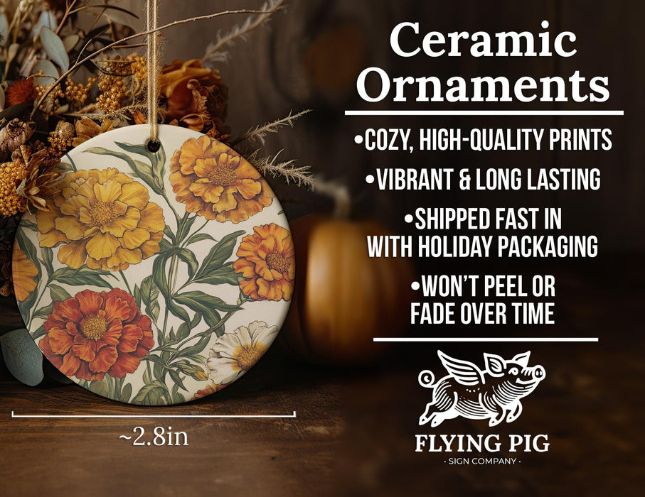 a ceramic ornament with a floral design on it