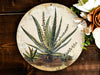 a plate with a picture of a plant on it