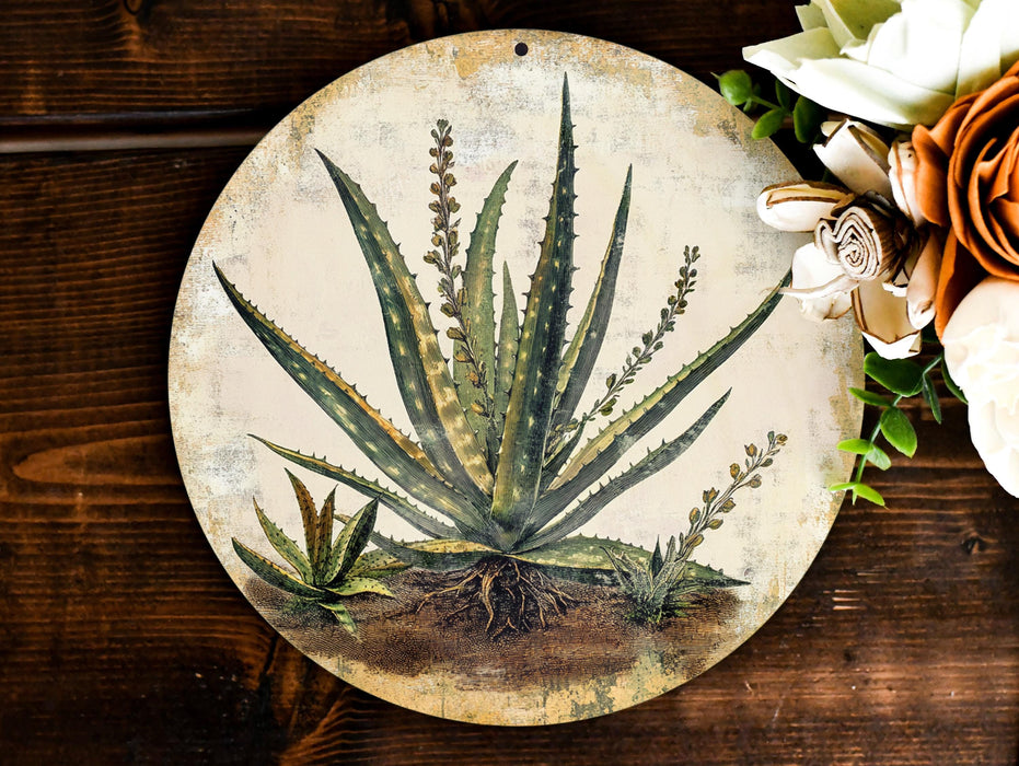 a plate with a picture of a plant on it