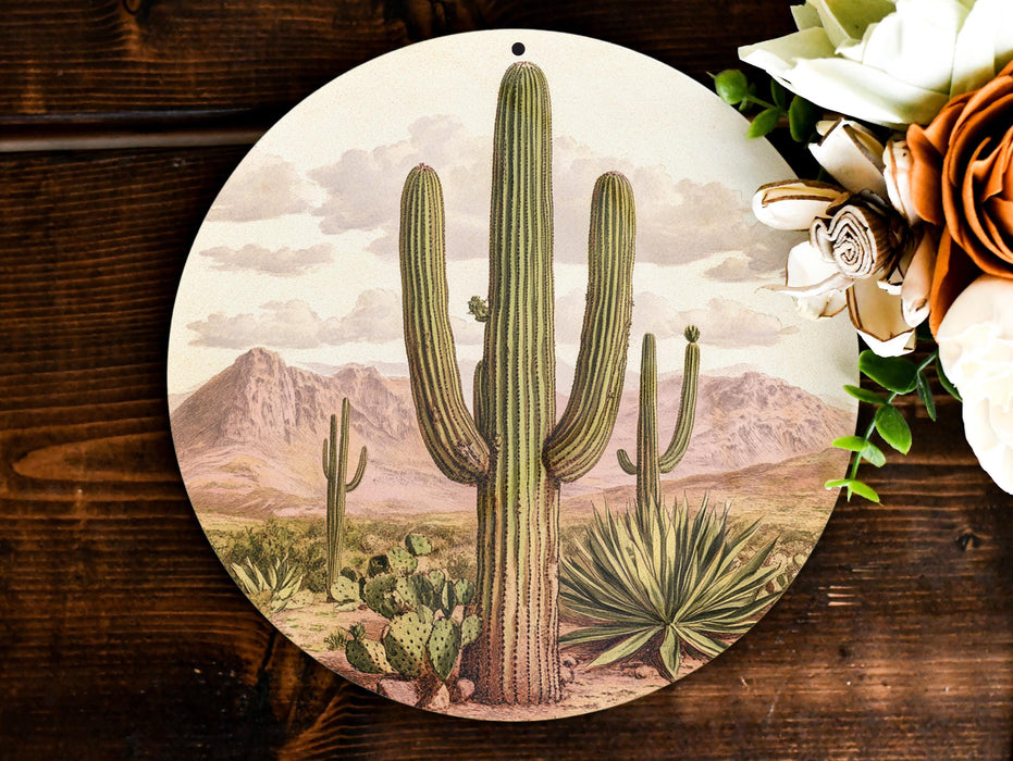a picture of a cactus on a wooden table