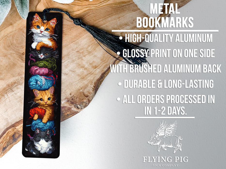 a bookmark with a picture of cats on it