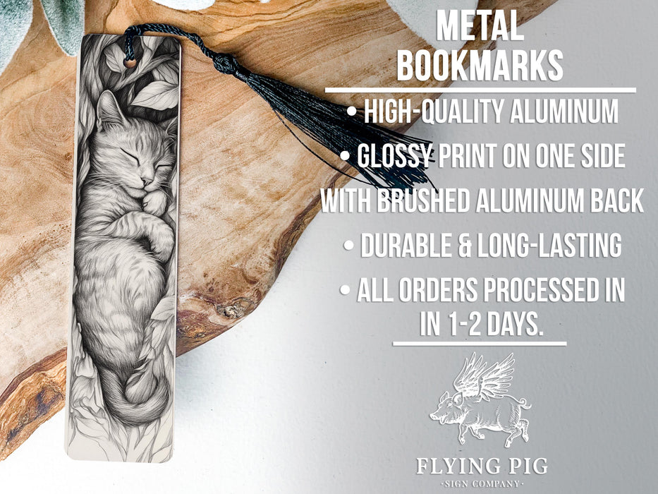 a bookmark with a picture of a cat on it