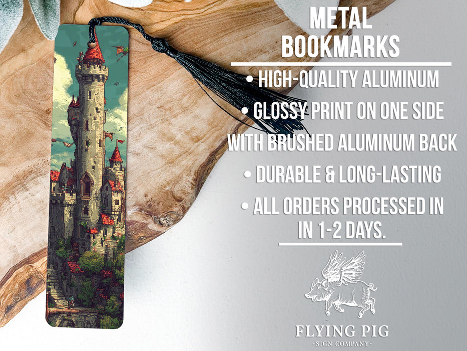 a bookmark with a picture of a castle on it