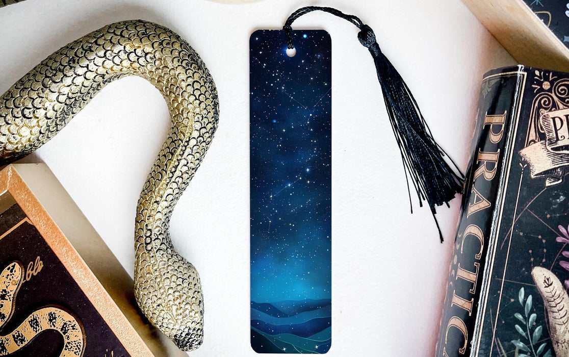 a bookmark with a picture of a snake on it