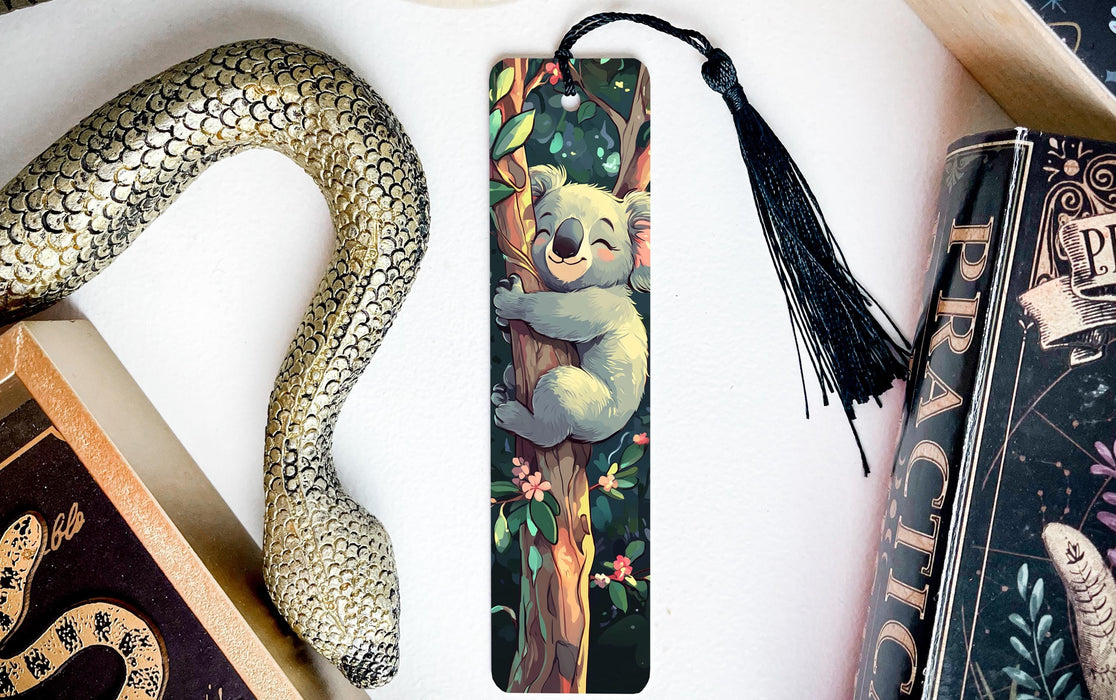 a bookmark with a picture of a koala on it