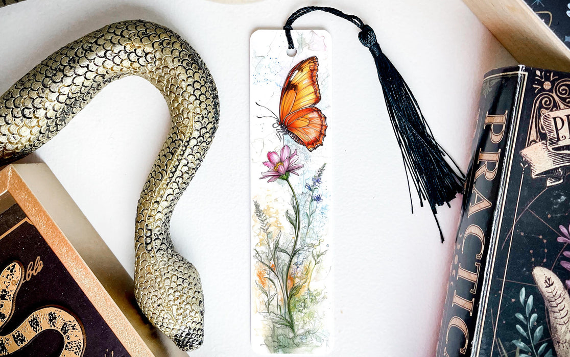 a bookmark with a picture of a butterfly on it