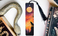 a bookmark with a picture of a wolf on it