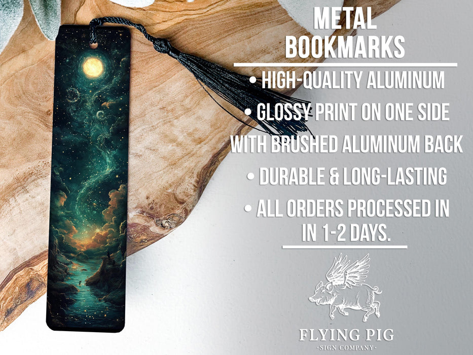a bookmark with an image of a night sky