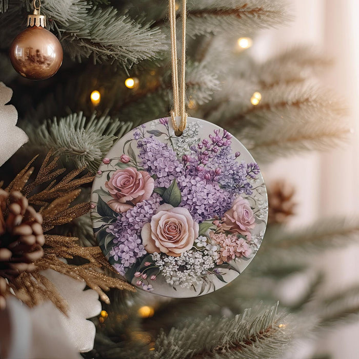 a close up of a christmas ornament on a tree
