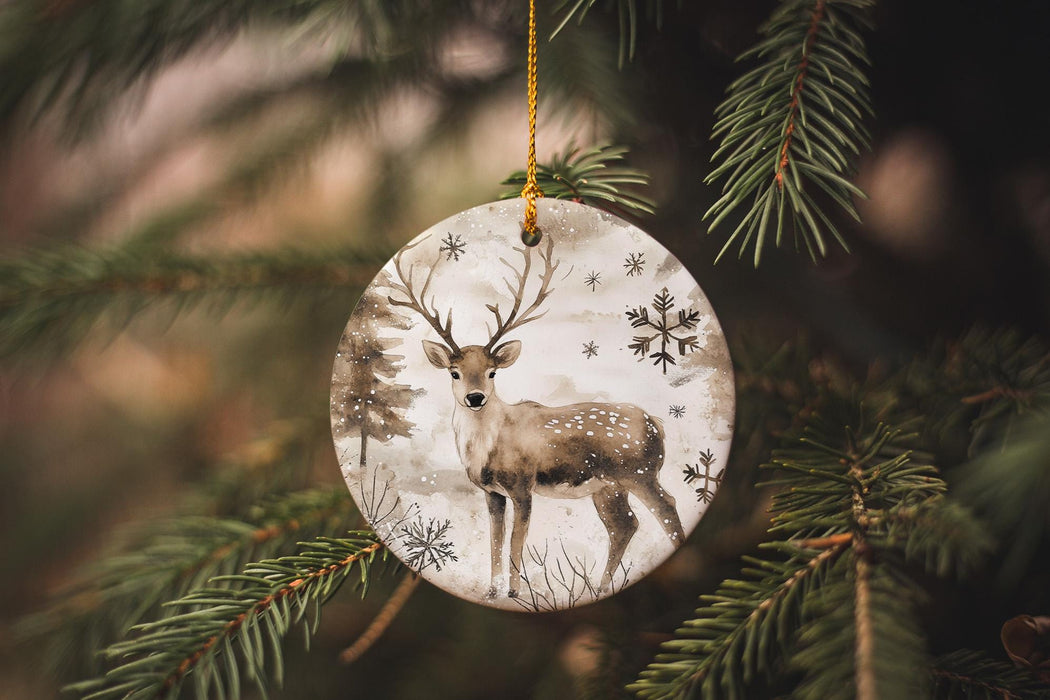 a glass ornament hanging from a christmas tree