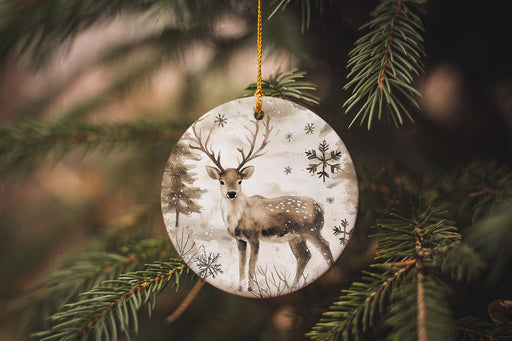a glass ornament hanging from a christmas tree