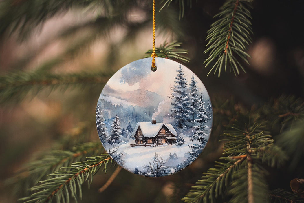a christmas ornament hanging from a christmas tree