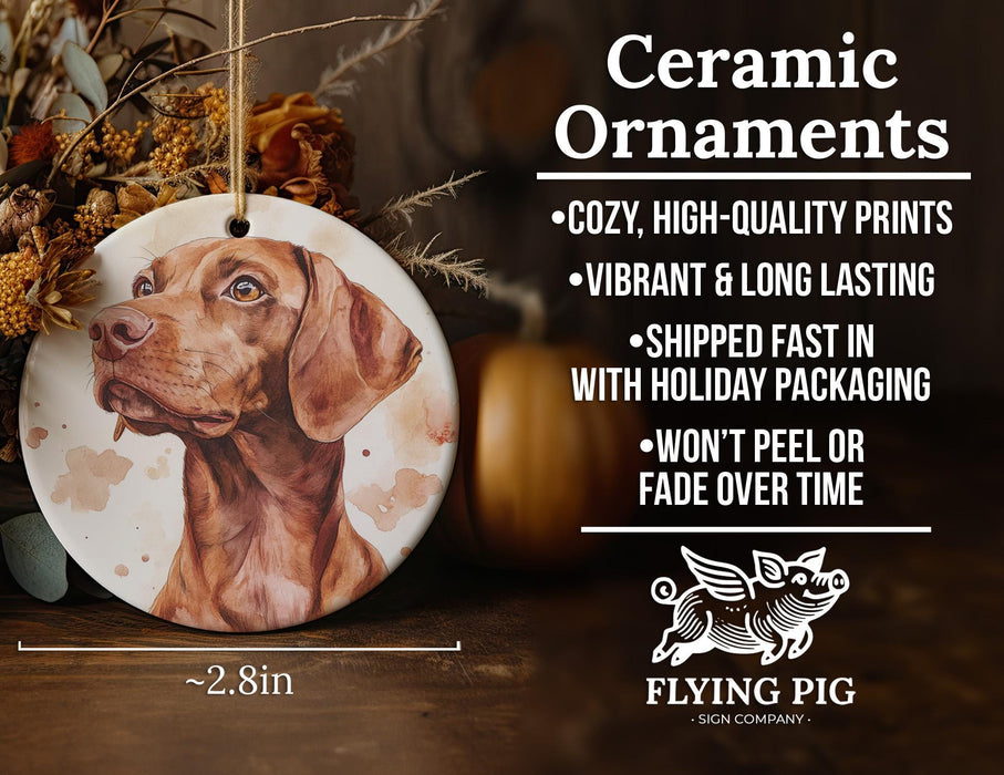 a ceramic ornament with a brown dog on it