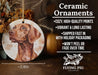 a ceramic ornament with a brown dog on it