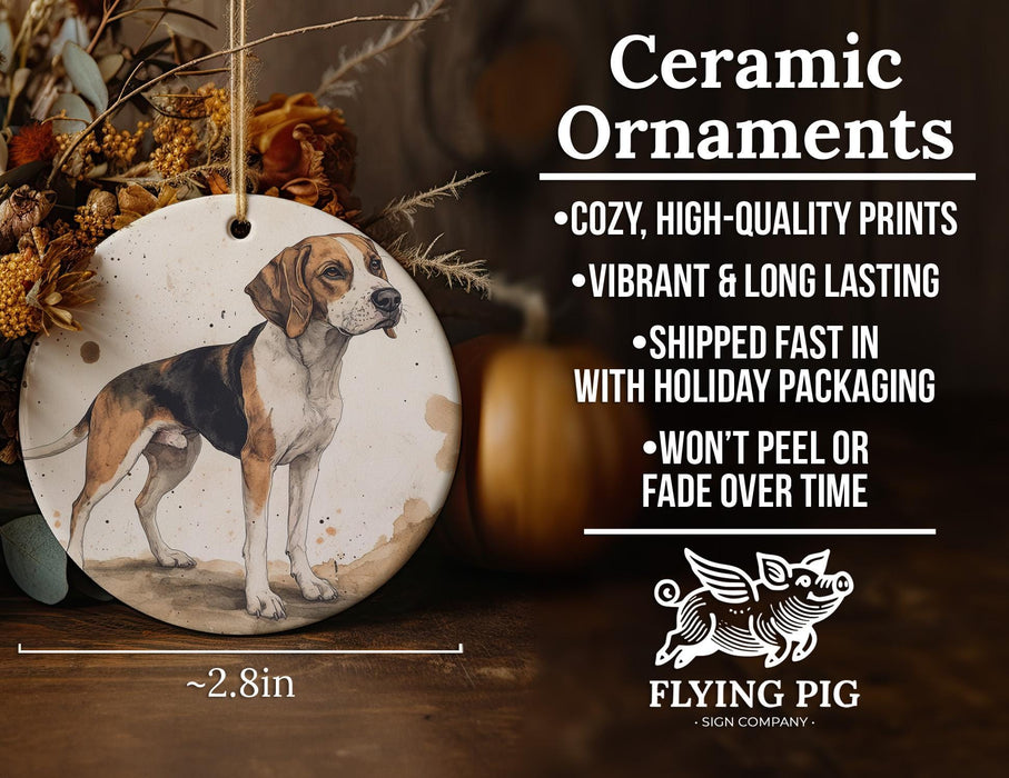 a ceramic ornament with a picture of a dog on it