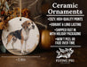 a ceramic ornament with a picture of a dog on it