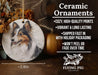 a ceramic ornament with a picture of a dog