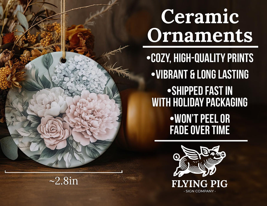 a ceramic ornament with flowers on it