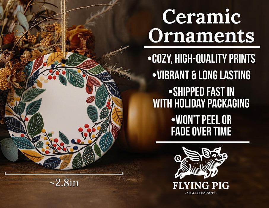 a ceramic ornament sitting on top of a wooden table