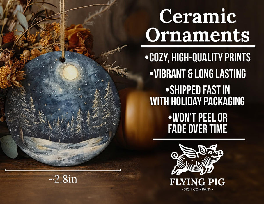 a ceramic ornament sitting on top of a wooden table