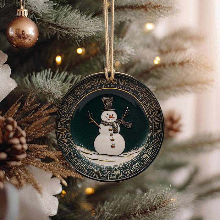 a christmas ornament hanging from a christmas tree
