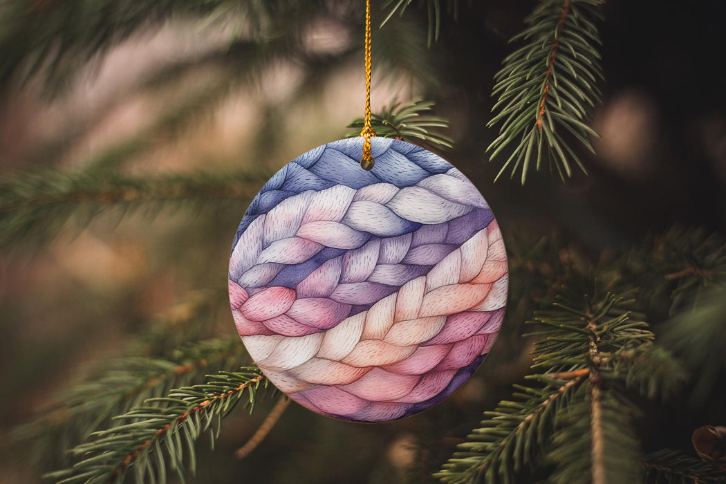 a christmas ornament hanging from a tree