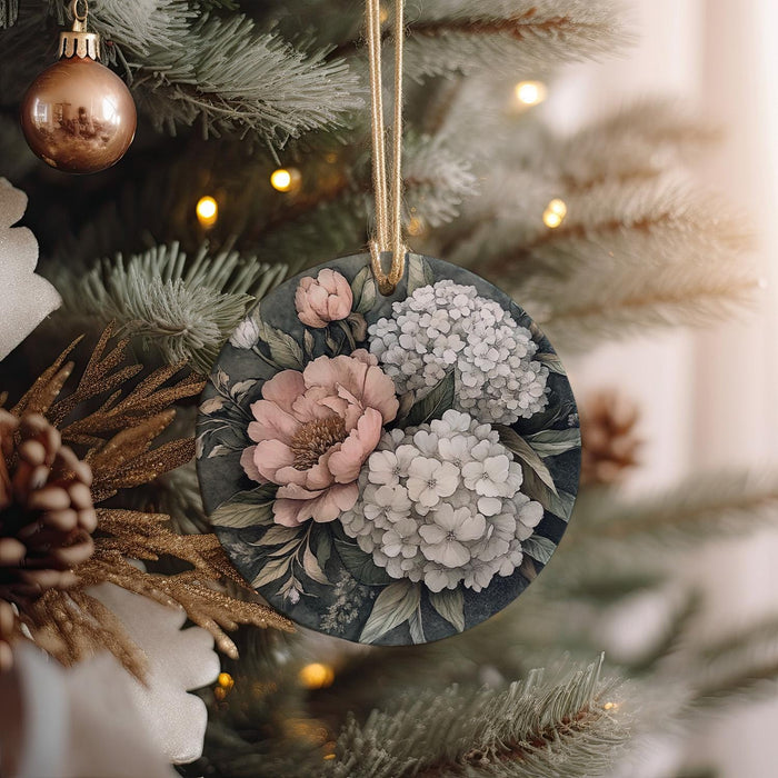 a close up of a christmas ornament on a tree